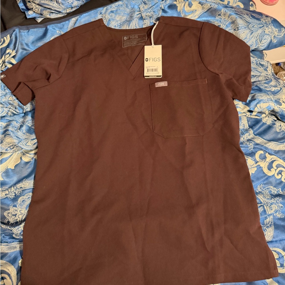 Figs Women's Brown Short Sleeve Tee